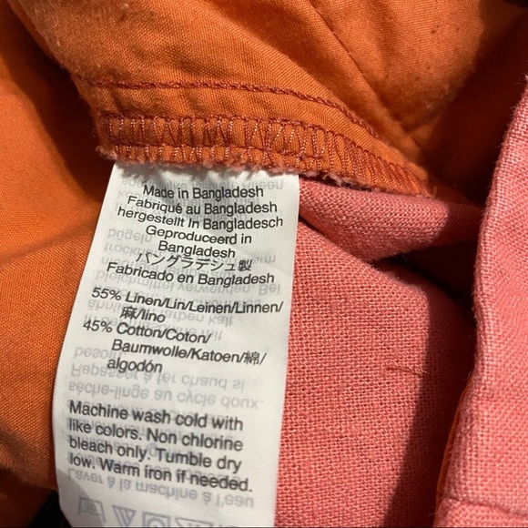 J Crew Coral Pink Scalloped Linen Blend Shorts - Picture 4 of 4